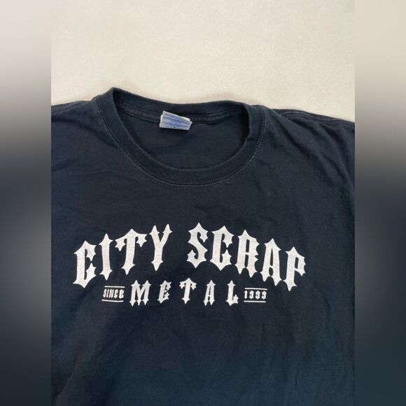 City Scrap Metal Graphic T-shirt Men XXL Black Short Sleeve - Picture 3 of 5